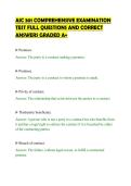 AIC 301 COMPREHENSIVE EXAMINATION&NewLine;TEST FULL QUESTIONS AND CORRECT&NewLine;ANSWERS GRADED A&plus;