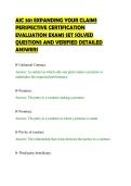 AIC 301 EXPANDING YOUR CLAIMS&NewLine;PERSPECTIVE CERTIFICATION&NewLine;EVALUATION EXAMS SET SOLVED&NewLine;QUESTIONS AND VERIFIED DETAILED&NewLine;ANSWERS&NewLine;