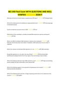 BIO 340 Final Exam WITH QUESTIONS AND WELL&NewLine;VERIFIED ANSWERS 2026&excl;&excl;&excl;