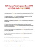 CWB 2 Visual Weld Inspector Exam WITH&NewLine;QUESTION AND ANSWERS 2026&NewLine;