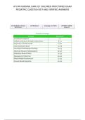 ATI RN NURSING CARE OF CHILDREN PROCTORED EXAM&NewLine;PEDIATRIC QUESTION SET AND VERIFIED ANSWERS