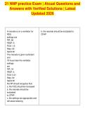 21 NNP practice Exam &vert; Atcual Questions and&NewLine;Answers with Verified Solutions &vert; Latest&NewLine;Updated 2026