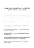 Surgical Assistant Certification Exam WITH QUESTIONS&NewLine;AND WELL VERIFIED ANSWERS 2026&excl;&excl;&excl;&NewLine;