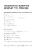 CSE 360 EXAM 1 HIGH-YIELD SOFTWARE&NewLine;DEVELOPMENT TOPICS SUMMARY 2026&NewLine;