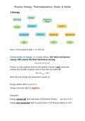 Summary of Inspire Physics - Energy&comma; collisions&comma; Thermodynamics&comma; Fluids&comma; Solids&period; Final exam revision&period; Formula sheet included&period;