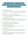 CSE 3901 FINAL &ndash; RAILS ACTUAL&NewLine;EXAM PAPER 2026 QUESTIONS WITH&NewLine;ANSWERS GRADED A&plus;&NewLine;