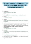 CSE 3901 FINAL &ndash; RAILS FINAL TEST&NewLine;2026 QUESTIONS WITH CORRECT&NewLine;ANSWERS GRADED A&plus;&NewLine;