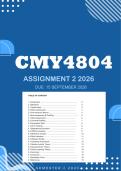 CMY4804 Assignment 2 2026 - Distinction &vert; Due 15 September 2026
