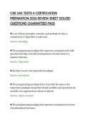 CSE 240 TESTS 4 CERTIFICATION&NewLine;PREPARATION 2026 REVIEW SHEET SOLVED&NewLine;QUESTIONS GUARANTEED PASS&NewLine;