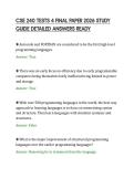 CSE 240 TESTS 4 FINAL PAPER 2026 STUDY&NewLine;GUIDE DETAILED ANSWERS READY