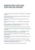 ROBOTICS RECF CERT EXAM QUESTIONS AND ANSWERS