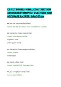CSI CDT PROFESSIONAL CONSTRUCTION&NewLine;ADMINISTRATION PREP QUESTIONS AND&NewLine;ACCURATE ANSWERS GRADED A&plus;