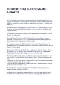 ROBOTICS TEST QUESTIONS AND ANSWERS