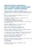 ARMY ELECTRICAL EXPLOSIVES SAFETY COURSE &lpar;AMMO 28&rpar; QUESTIONS AND CORRECT VERIFIED ANSWERS