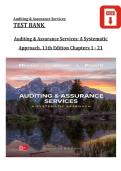 Auditing & Assurance Services&colon; A Systematic &NewLine;Approach&comma; 11th Edition Chapters 1 - 21 
