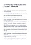 ROBOTICS TEST STUDY GUIDE WITH COMPLETE SOLUTIONS