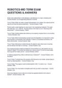 ROBOTICS-MID TERM EXAM QUESTIONS & ANSWERS