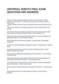 UNIVERSAL ROBOTS FINAL EXAM QUESTIONS AND ANSWERS