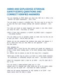 AMMO AND EXPLOSIVES STORAGE SAFETY&lpar;CERT&rpar; QUESTIONS AND CORRECT VERIFIED ANSWERS
