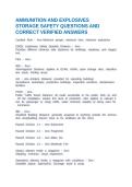 MUNITION EXPLOSIVES SAFETY CBT QUESTIONS AND CORRECT VERIFIED ANSWERS