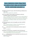 CSIA CERTIFICATION PRACTICE&NewLine;EXAMINATION 2026 QUESTIONS&NewLine;WITH ANSWERS GRADED A&plus;&NewLine;