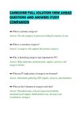 CAREGIVER FULL SOLUTION VIEW AHEAD&NewLine;QUESTIONS AND ANSWERS STUDY&NewLine;COMPANION