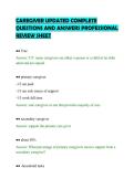 CAREGIVER UPDATED COMPLETE&NewLine;QUESTIONS AND ANSWERS PROFESSIONAL&NewLine;REVIEW SHEET