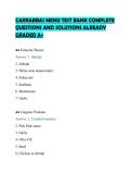 CARRABBAS MENU TEST BANK COMPLETE&NewLine;QUESTIONS AND SOLUTIONS ALREADY&NewLine;GRADED A&plus;