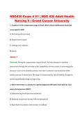 NSG430 Exam 4 V1 &vert; NSG 430 Adult Health &NewLine;Nursing II &vert; Grand Canyon University