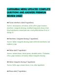 CARRABBAS MENU UPDATED COMPLETE&NewLine;QUESTIONS AND ANSWERS PREMIUM&NewLine;REVIEW SHEET