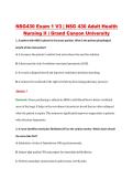 NSG430 Exam 1 V1&ndash;V3 &vert; Adult Health Nursing II &vert; Grand Canyon University &vert; Q&A with Rationale &lpar;NSG 430 Exam 1&rpar;
