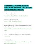 CARRABBAS SAUCES CERTIFICATION&NewLine;EVALUATION QUESTIONS AND SOLUTIONS&NewLine;PREMIUM REVIEW MATERIAL