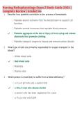 Nursing Pathophysiology Exam 2 Study Guide 2026 &vert; &NewLine;Complete Review &vert; Graded A&plus;