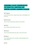 CARRABBAS SAUCES COMPREHENSIVE&NewLine;TEST BANK FULL QUESTIONS AND&NewLine;VERIFIED ANSWERS LEARNING PACKAGE