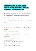 CARRABBAS SAUCES FINAL PAPER&NewLine;QUESTIONS AND ACCURATE ANSWERS&NewLine;COMPLETE PREPARATION KIT