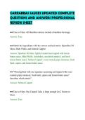 CARRABBAS SAUCES UPDATED COMPLETE&NewLine;QUESTIONS AND ANSWERS PROFESSIONAL&NewLine;REVIEW SHEET