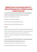 NSG434 Exam 4 Actual Exam Style V1 &vert; &NewLine;NSG 434 Nursing Care of Children &vert; Grand &NewLine;Canyon University