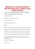 NSG434 Exam 1 Actual Exam Style V1 &vert; &NewLine;NSG 434 Nursing Care of Children &vert; Grand &NewLine;Canyon University 