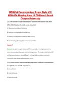 NSG434 Exam 4 Actual Exam Style V3 &vert; &NewLine;NSG 434 Nursing Care of Children &vert; Grand &NewLine;Canyon University