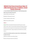 NSG434 Final Exam Actual Exam Style V2 &NewLine;&vert; NSG 434 Nursing Care of Children &vert; Grand &NewLine;Canyon University 