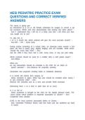 HESI PEDIATRIC PRACTICE EXAM QUESTIONS AND CORRECT VERIFIED ANSWERS