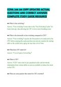 CCNA 200 301 OSPF UPDATED ACTUAL&NewLine;QUESTIONS AND CORRECT ANSWERS&NewLine;COMPLETE STUDY GUIDE RESOURCE