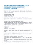 RN HESI MATERNAL NEWBORN STUDY SET QUESTIONS AND CORRECT VERIFIED ANSWERS