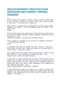 HESI PN MATERNITY PRACTICE EXAM QUESTIONS AND CORRECT VERIFIED ANSWERS