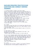 NUR HESI PEDIATRIC PRACTICE EXAM QUESTIONS AND CORRECT VERIFIED ANSWERS
