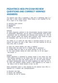PEDIATRICS HESI PN EXAM REVIEW QUESTIONS AND CORRECT VERIFIED ANSWERS