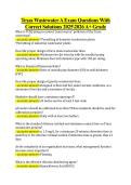 Texas Wastewater A Exam Questions With &NewLine;Correct Solutions 20252026 A&plus; Grade 