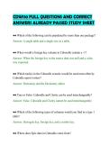 CDW110 FULL QUESTIONS AND CORRECT&NewLine;ANSWERS ALREADY PASSED STUDY SHEET&NewLine;