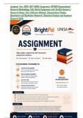 Academic Year 2026&ndash;2027 UNISA Assignment&colon; IOP2601 Organisational Research Methodology Fully Solved Assignment with Verified Answers &vert; Research Design&comma; Data Collection Methods&comma; Organisational Studies&comma; Quantitative and Qualitative Research&comma; Statistical Anal