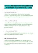 CDW110 UPDATED COMPLETE QUESTIONS&NewLine;AND ANSWERS PREMIUM REVIEW SHEET